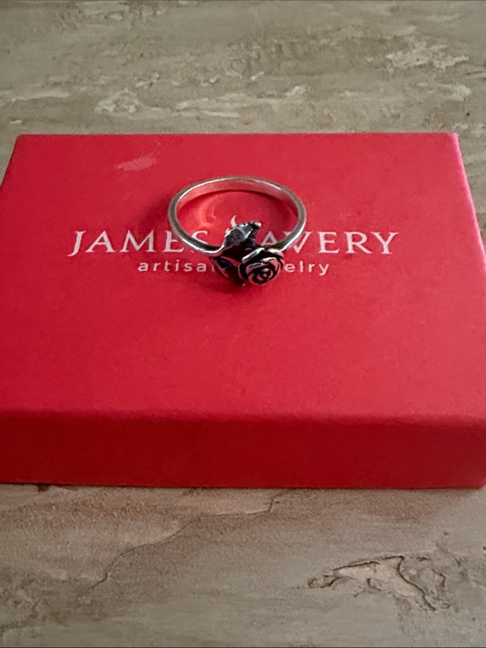 James Avery Silver Rose Ring with Darkened Accents